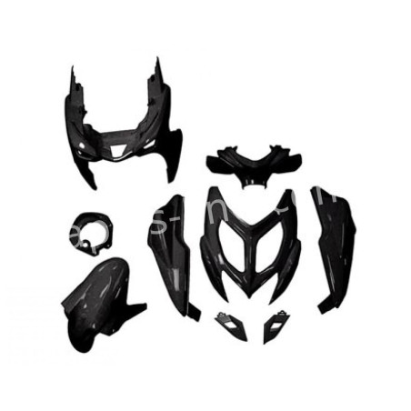 PLAATSET APLUS PASSEND OP YAMAHA AEROX R 2014 - 9 DELIG MAT ZWART