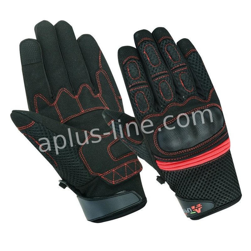 HANDSCHOEN ALPHA STYLING CITTA ZWART/ROOD - M