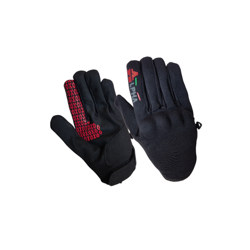 HANDSCHOEN ALPHA STYLING CARINO ZWART/ROOD - M