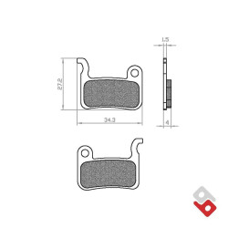REMBLOKSET BRENTA BR10PT FATBIKE, OUXI V8/H9 - PERFORMANCE (E-MARK)